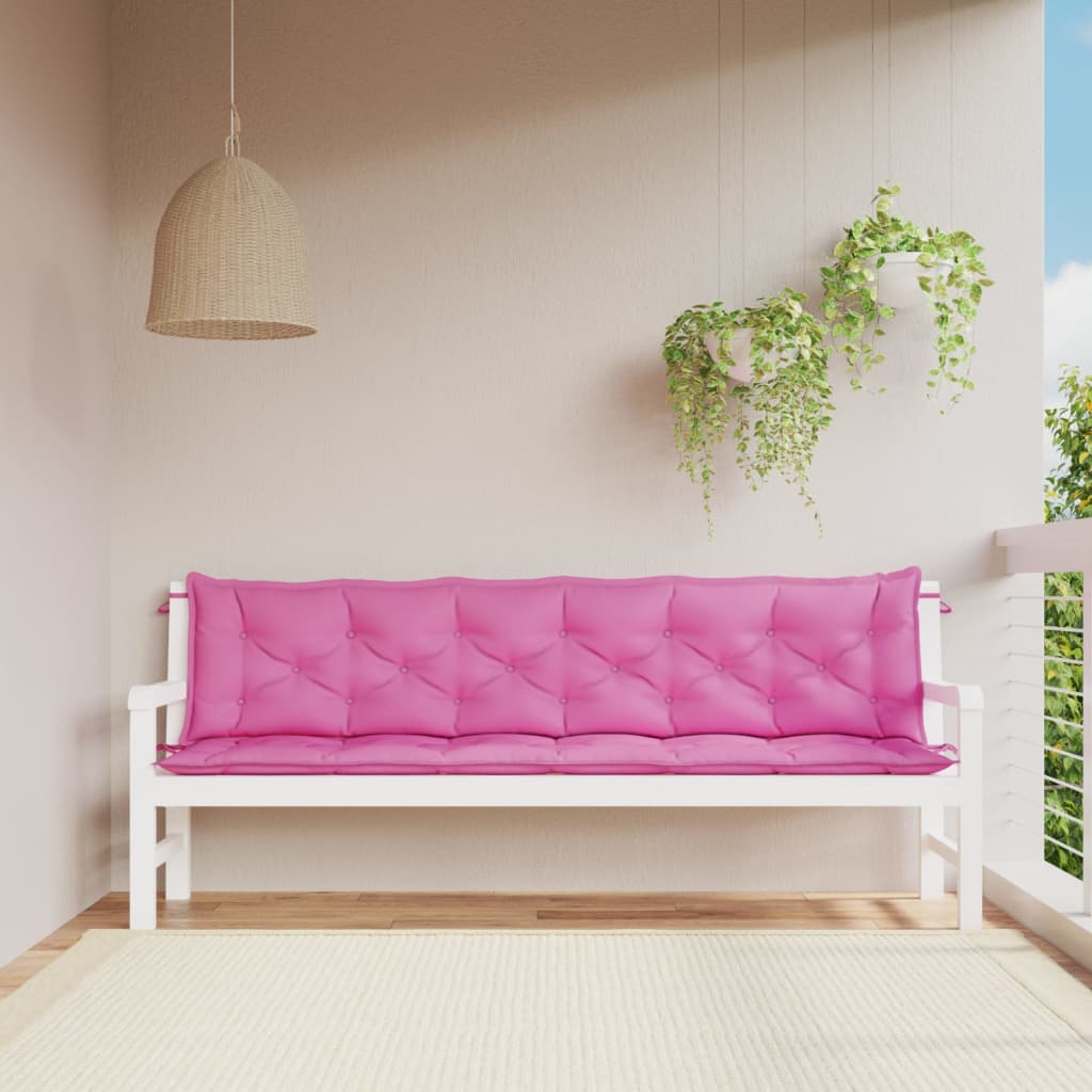 Tuinbankkussens 2 st 200x50x7 cm stof roze - AllerleiShop