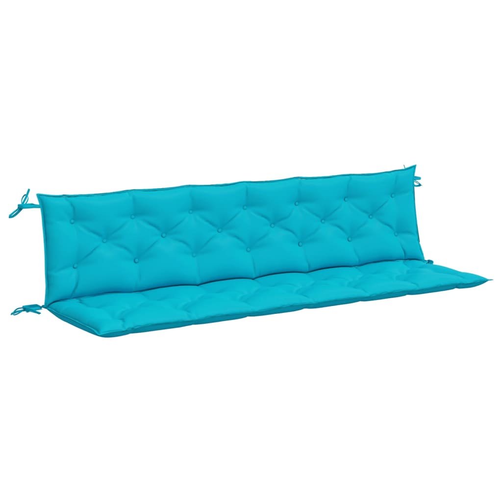 Tuinbankkussens 2 st 200x50x7 cm stof turquoise - AllerleiShop