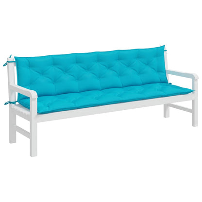 Tuinbankkussens 2 st 200x50x7 cm stof turquoise - AllerleiShop