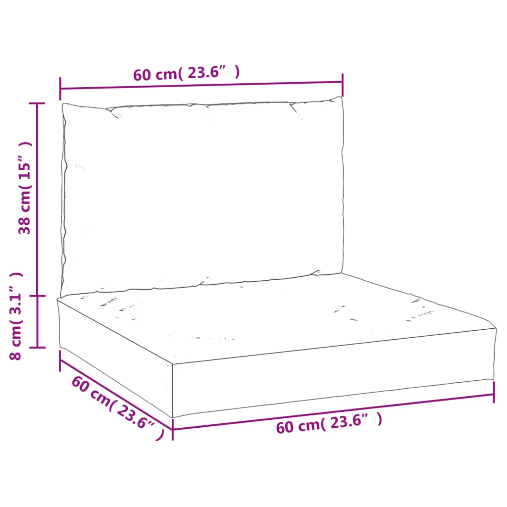 Palletkussens 2 st stof antraciet - AllerleiShop