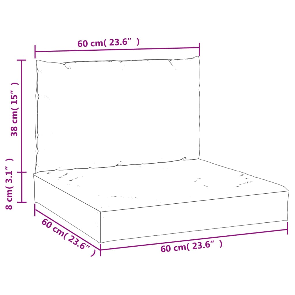 Palletkussens 2 st stof grijs - AllerleiShop