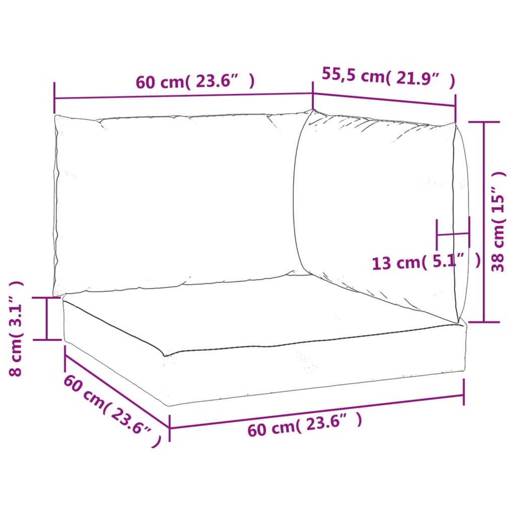 Palletkussens 3 st oxford stof crèmewit - AllerleiShop