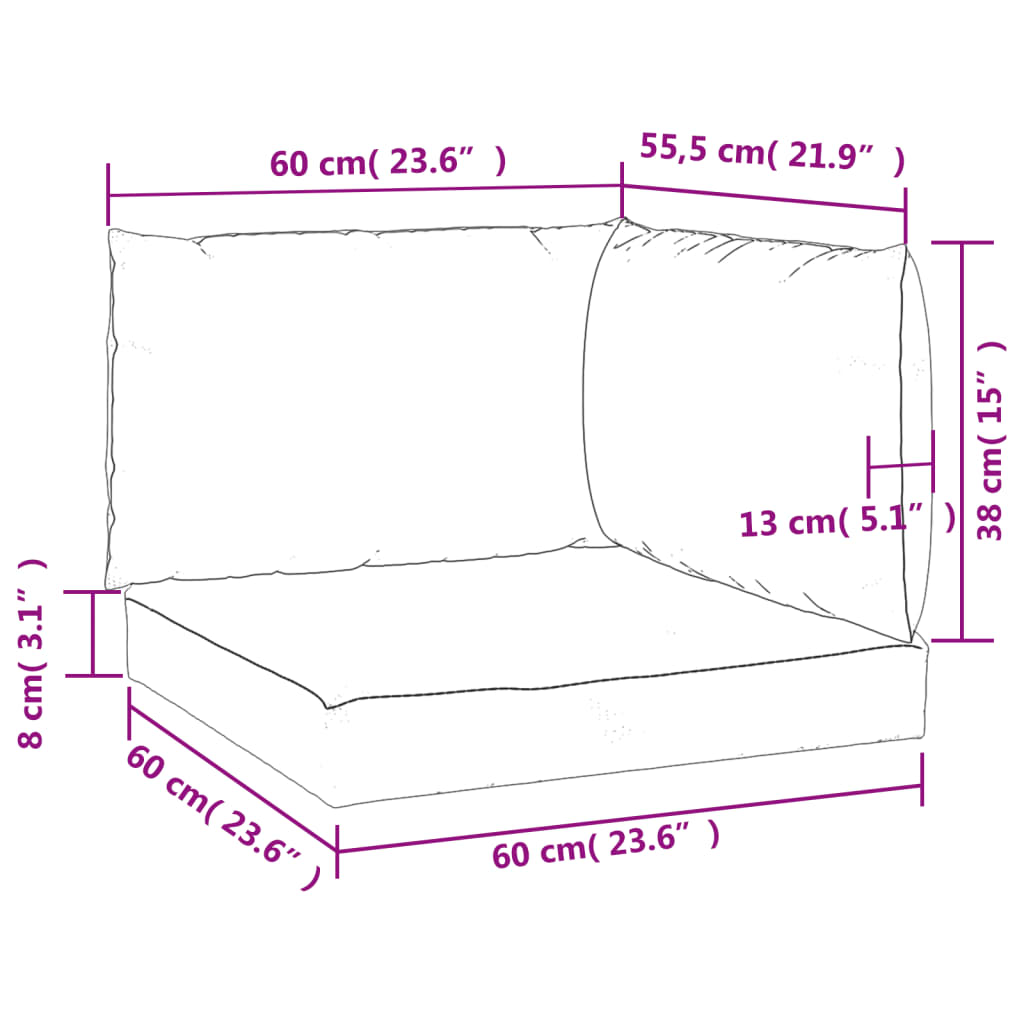 Palletkussens 3 st oxford stof beige - AllerleiShop