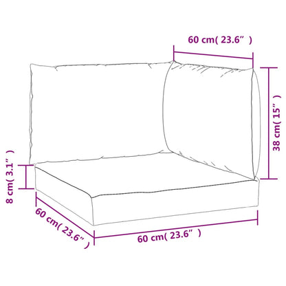 Palletkussens 3 st gestreept oxford stof wit en blauw - AllerleiShop