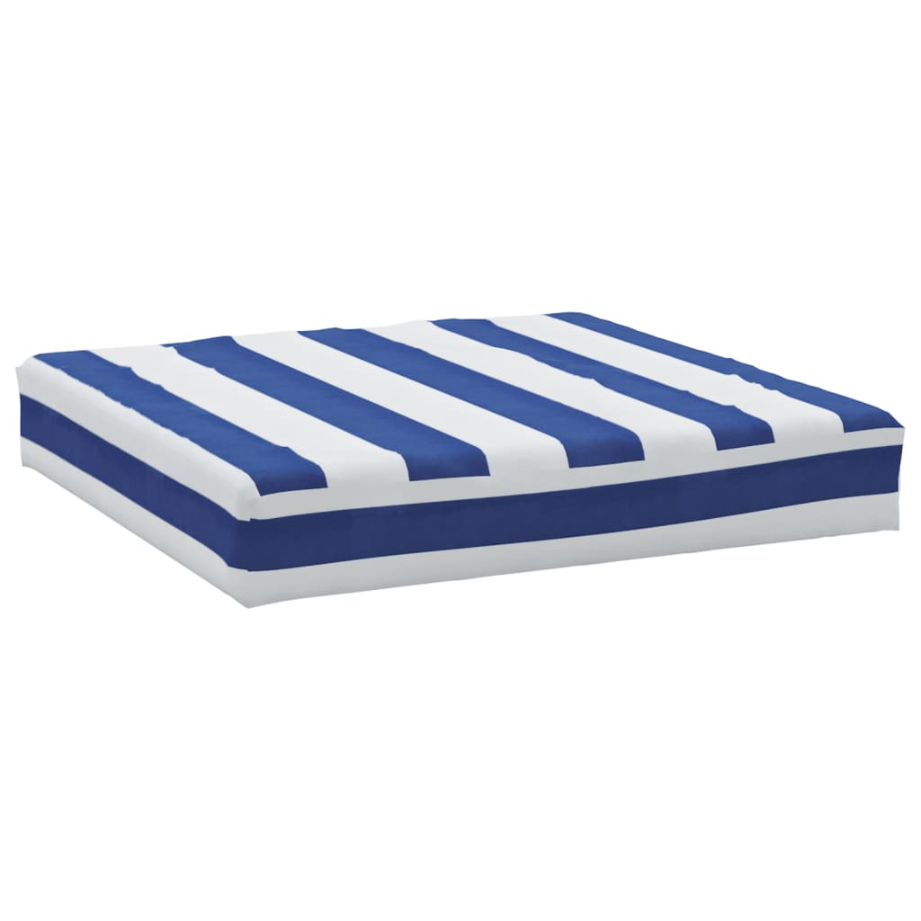 Palletkussen gestreept 60x60x8 cm oxford stof blauw en wit - AllerleiShop