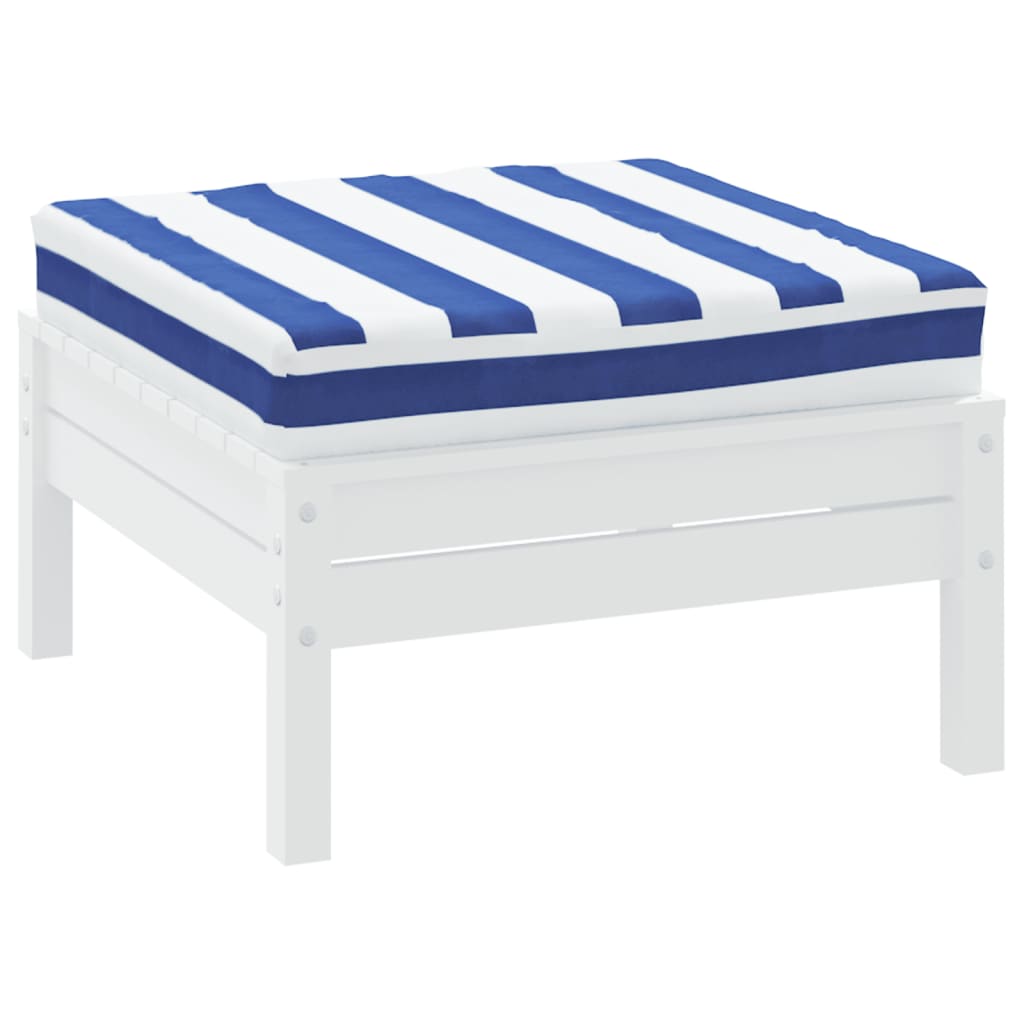 Palletkussen gestreept 60x60x8 cm oxford stof blauw en wit - AllerleiShop