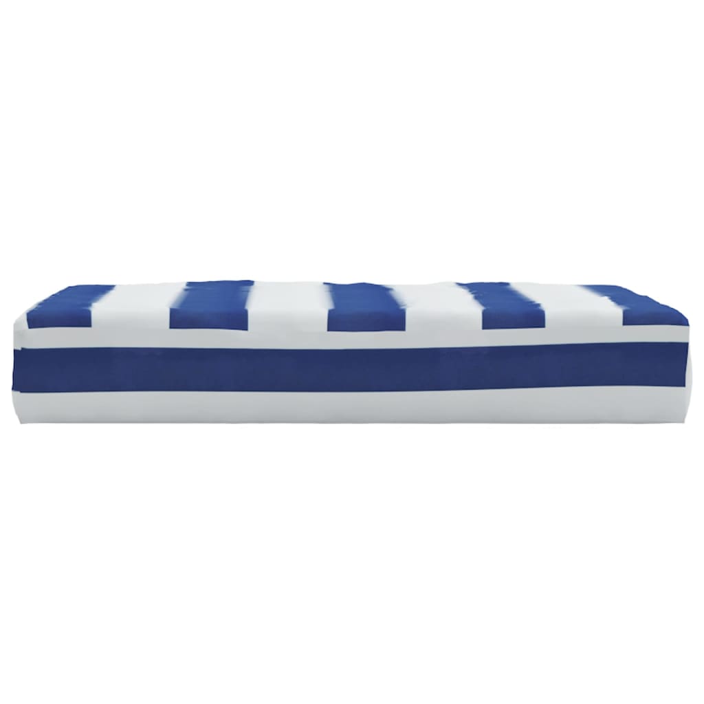 Palletkussen gestreept 60x60x8 cm oxford stof blauw en wit - AllerleiShop