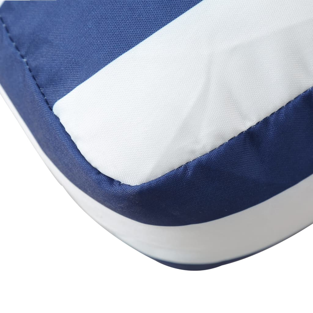 Palletkussen gestreept 60x60x8 cm oxford stof blauw en wit - AllerleiShop