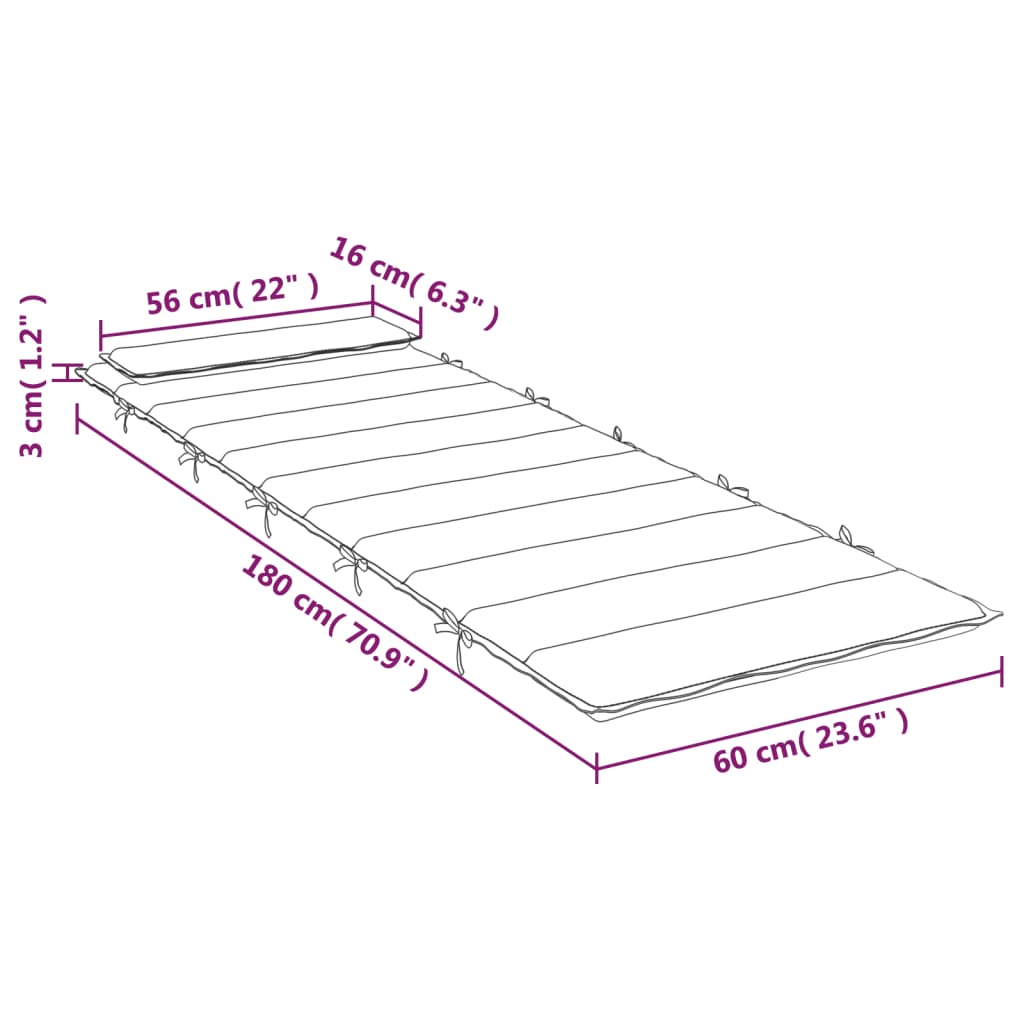 Ligbedkussen 180x60x3 cm oxford stof antracietkleurig - AllerleiShop