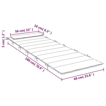 Ligbedkussen 180x60x3 cm oxford stof zwart - AllerleiShop