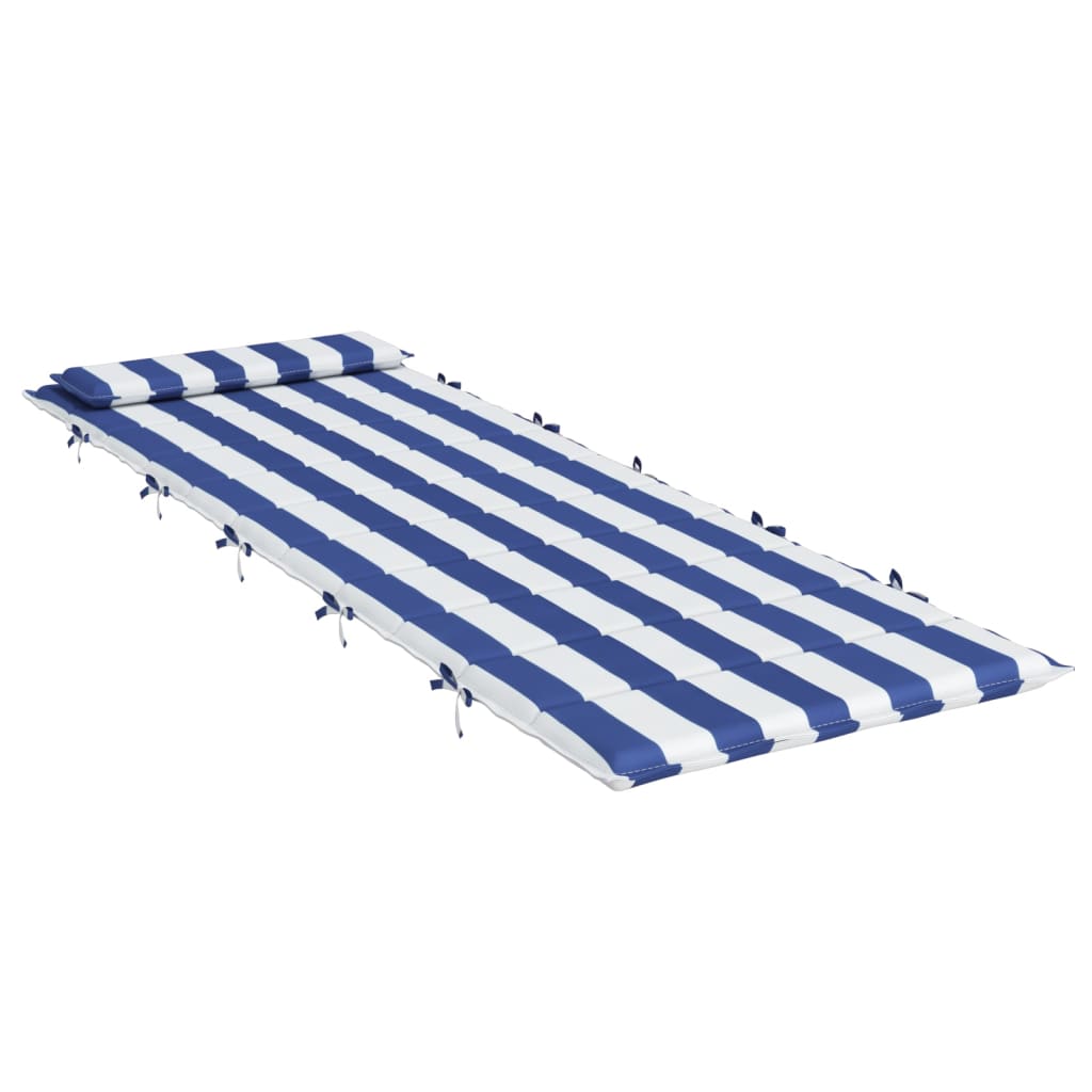 Ligbedkussen gestreept 180x60x3 cm oxford stof blauw en wit - AllerleiShop