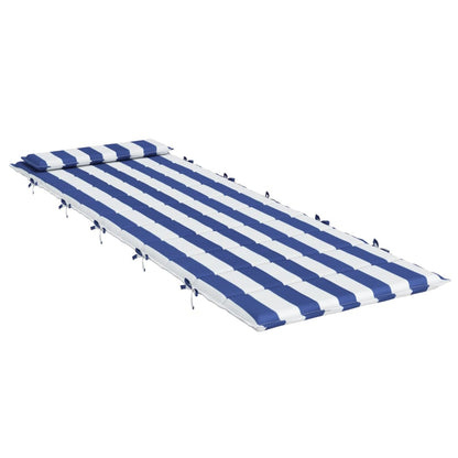 Ligbedkussen gestreept 180x60x3 cm oxford stof blauw en wit - AllerleiShop