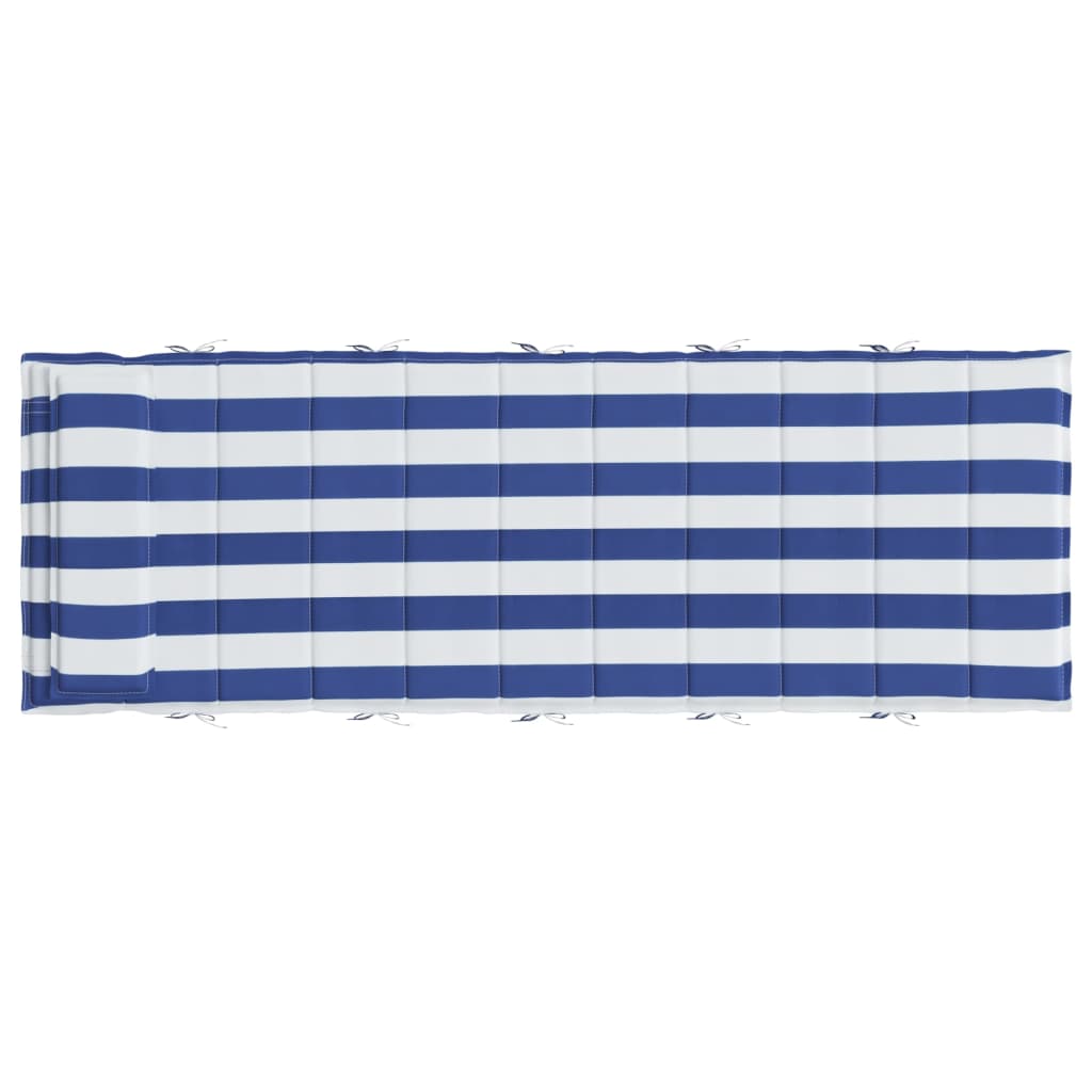 Ligbedkussen gestreept 180x60x3 cm oxford stof blauw en wit - AllerleiShop