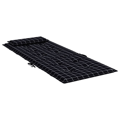 Stoelkussens 6 st hoge rug ruitpatroon oxford stof zwart - AllerleiShop