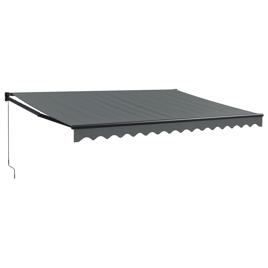 Luifel uittrekbaar 4x3 m stof en aluminium antracietkleurig