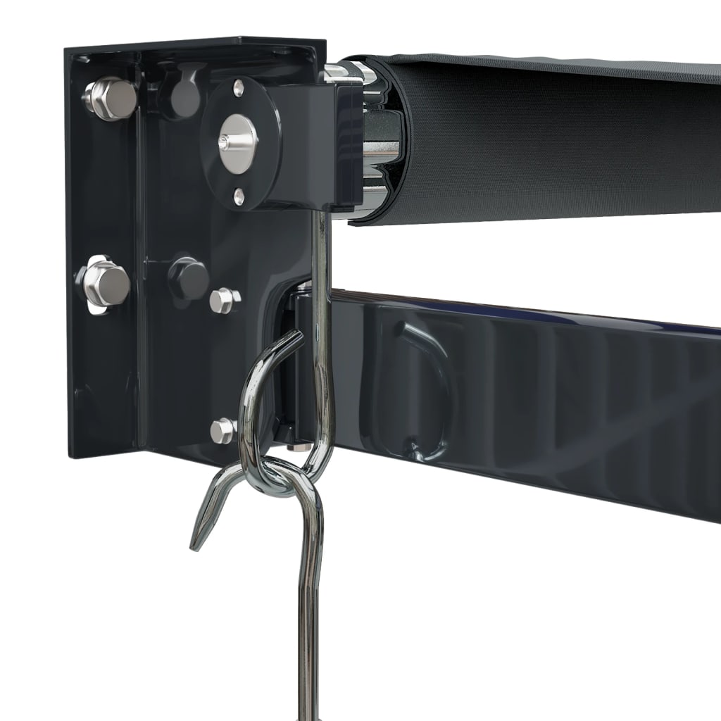 Luifel uittrekbaar 4x3 m stof en aluminium antracietkleurig