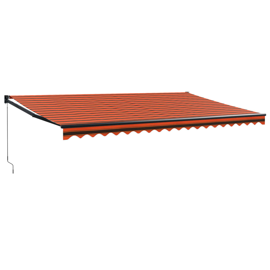 Luifel uittrekbaar 5x3 m stof en aluminium oranje en bruin