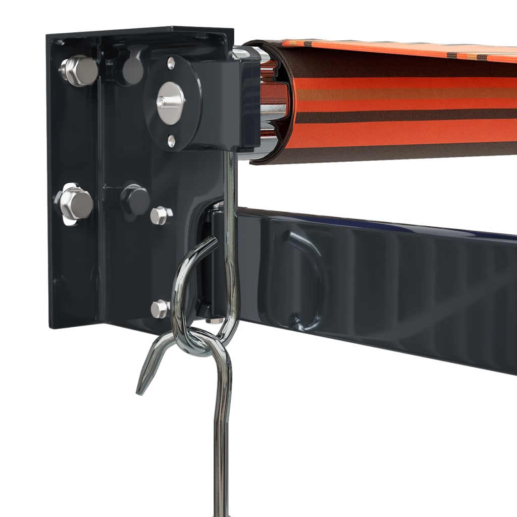 Luifel uittrekbaar 5x3 m stof en aluminium oranje en bruin