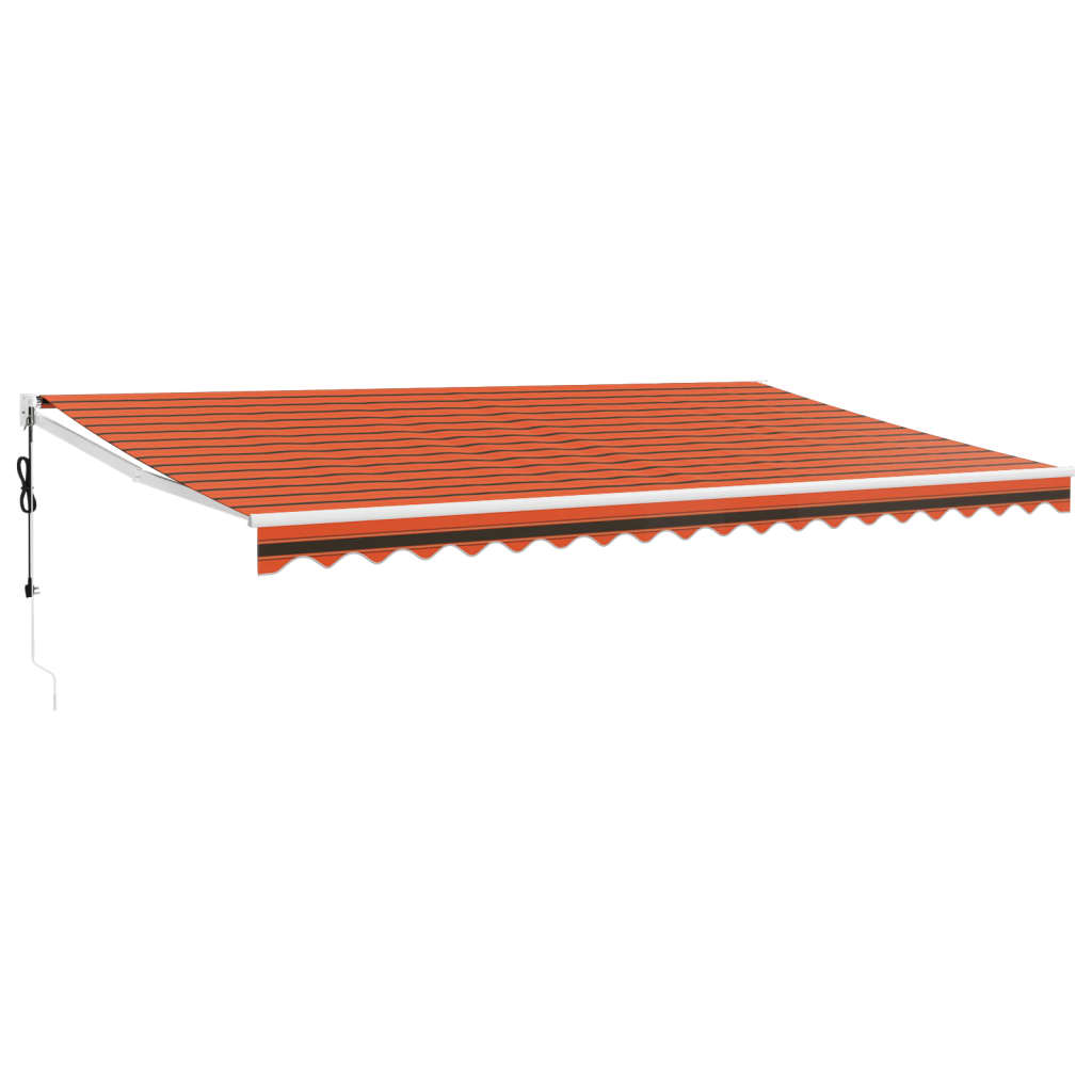 Luifel automatisch uitschuifbaar 5x3 m oranje en bruin