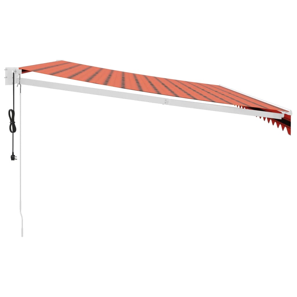 Luifel automatisch uitschuifbaar 5x3 m oranje en bruin