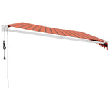 Luifel automatisch uitschuifbaar 5x3 m oranje en bruin