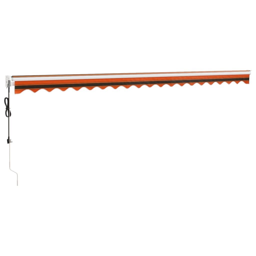 Luifel automatisch uitschuifbaar 5x3 m oranje en bruin