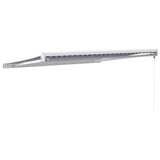 Luifel uittrekbaar 3,5x2,5 m stof en aluminium blauw en wit