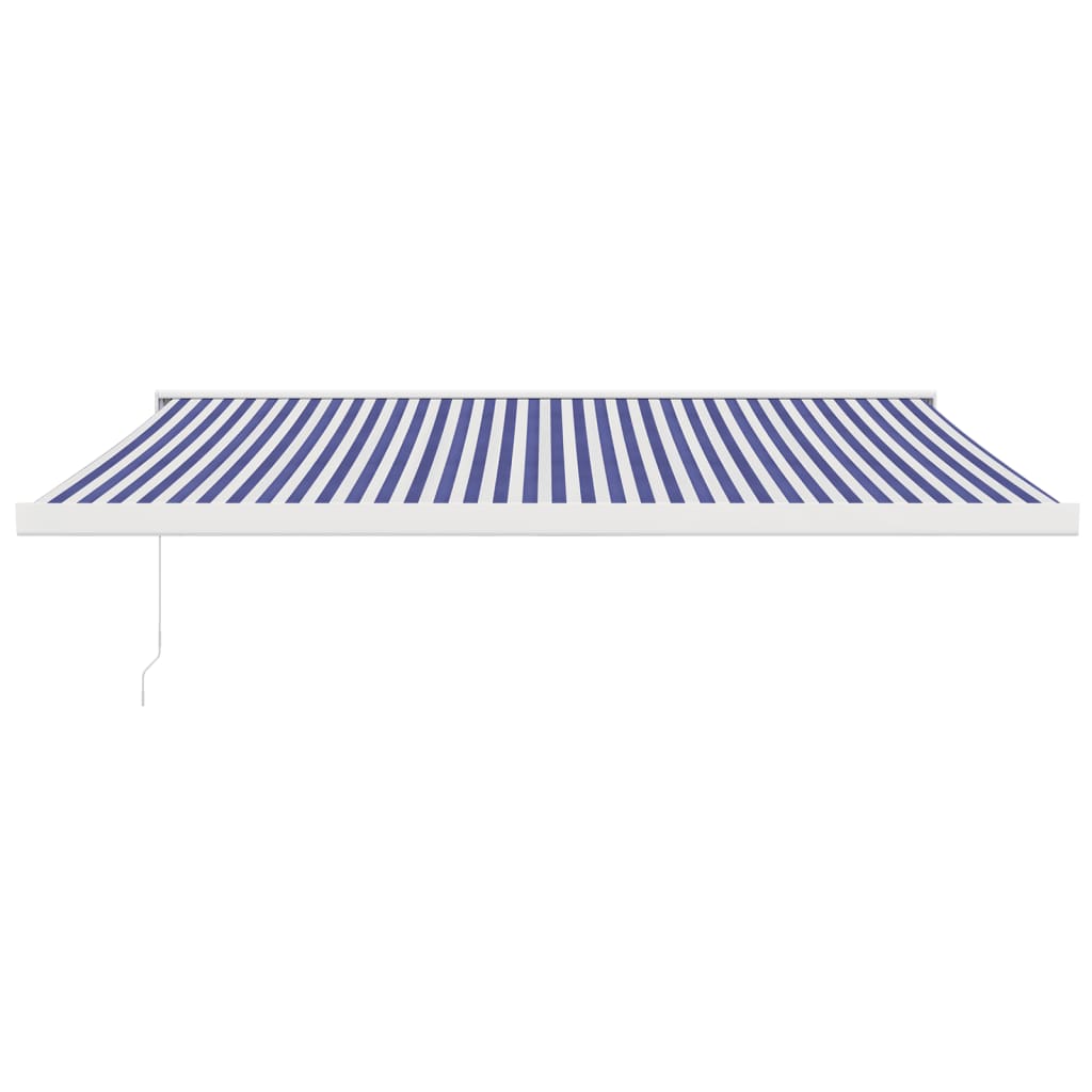 Luifel uittrekbaar 4x3 m stof en aluminium blauw en wit