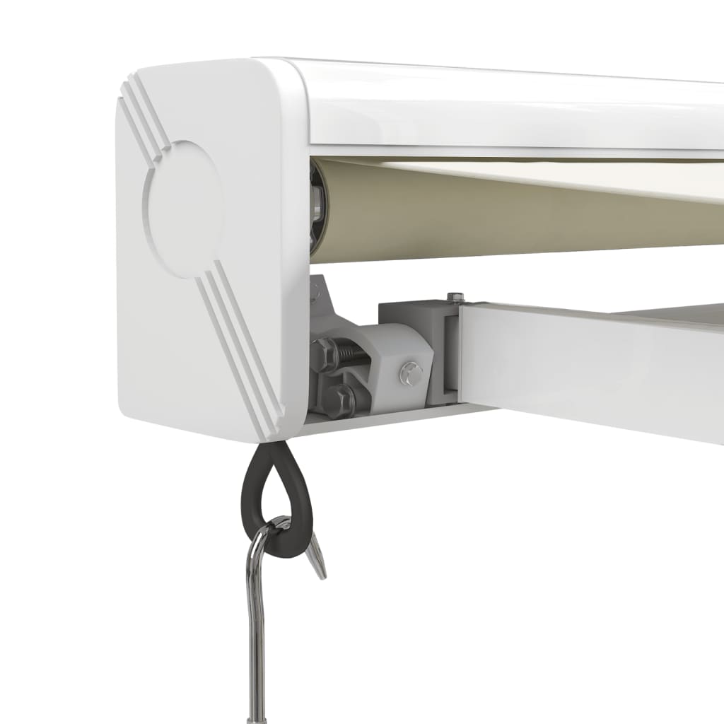 Luifel uittrekbaar 3x2,5 m stof en aluminium crèmekleurig