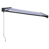 Luifel uittrekbaar 4x3 m stof en aluminium blauw en wit