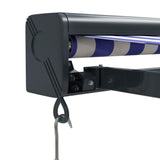 Luifel uittrekbaar 4x3 m stof en aluminium blauw en wit