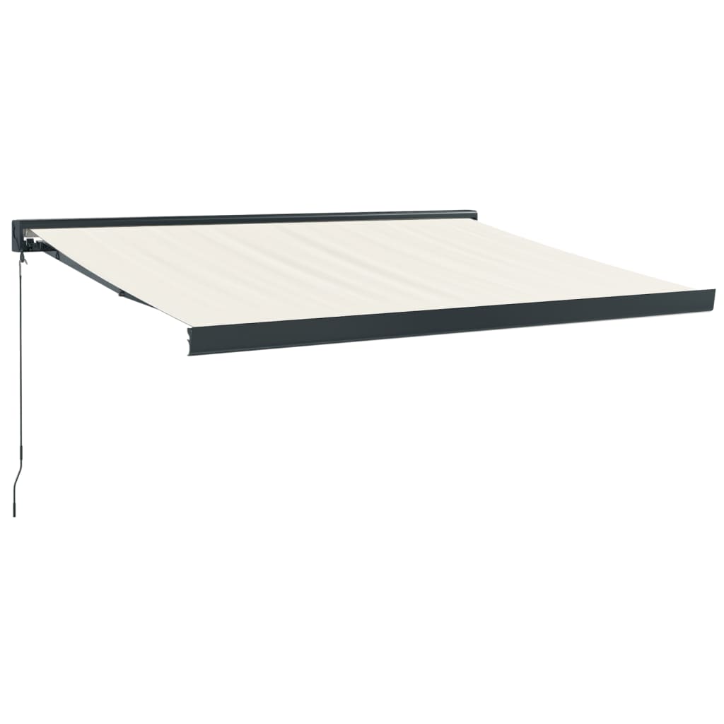 Luifel uittrekbaar 3,5x2,5 m stof en aluminium crèmekleurig