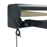 Luifel uittrekbaar 3,5x2,5 m stof en aluminium crèmekleurig