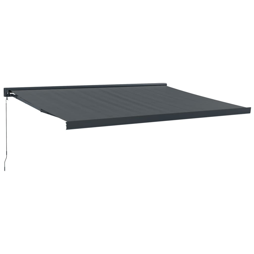 Luifel uittrekbaar 4x3 m stof en aluminium antracietkleurig