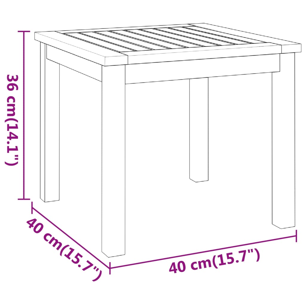 Salontafel 40x40x36 cm massief acaciahout - AllerleiShop