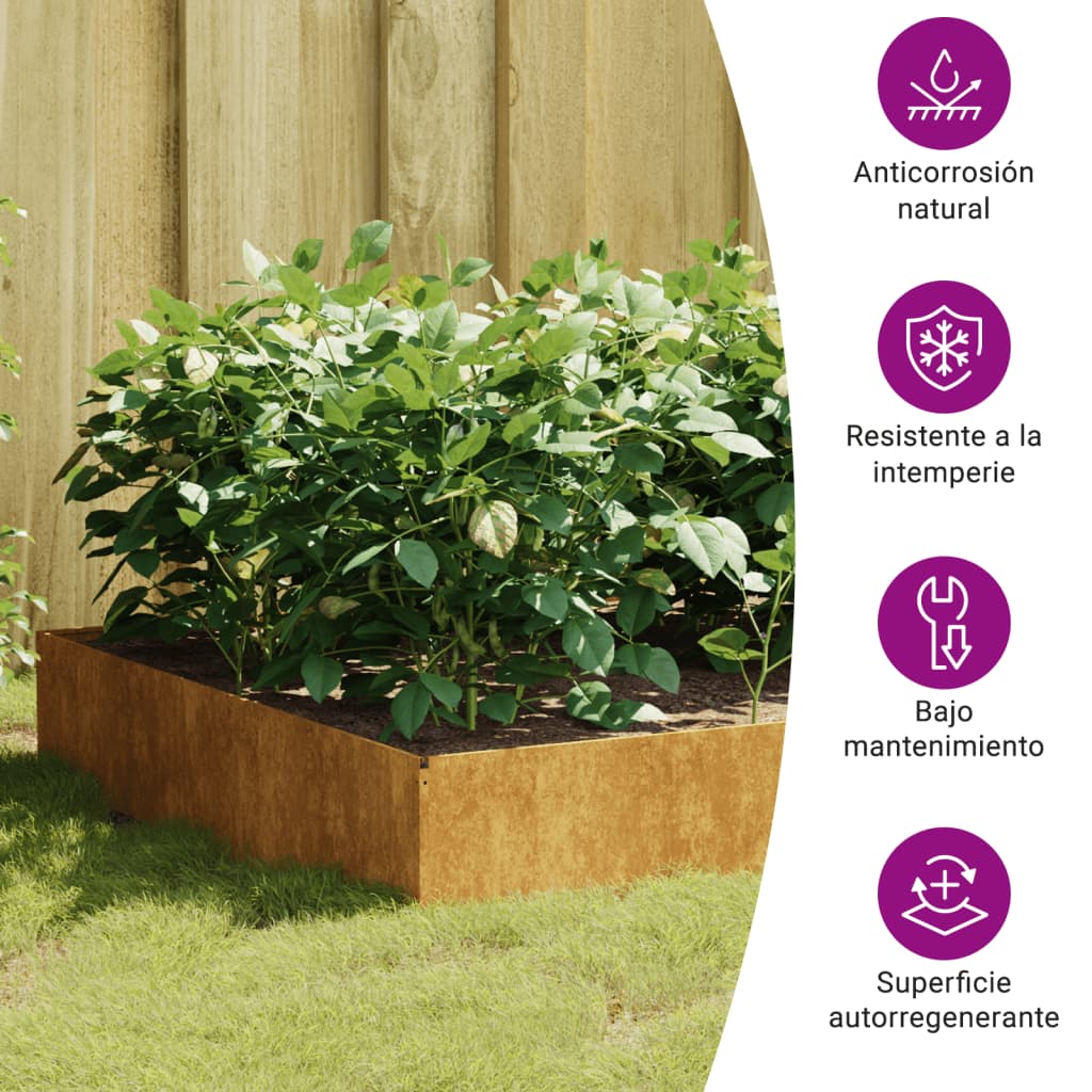 Plantenbak verhoogd 100x100x33,5 cm cortenstaal - AllerleiShop