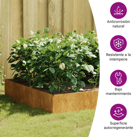 Plantenbak verhoogd 100x100x33,5 cm cortenstaal - AllerleiShop