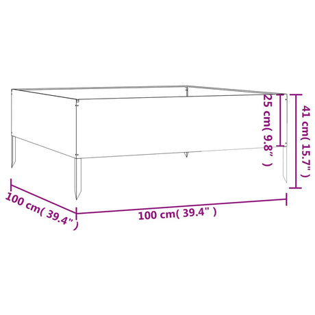 Plantenbak verhoogd 100x100x41 cm cortenstaal - AllerleiShop