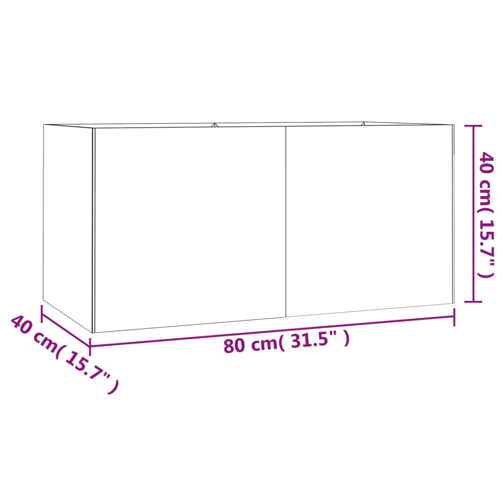 Plantenbak 80x40x40 cm cortenstaal - AllerleiShop