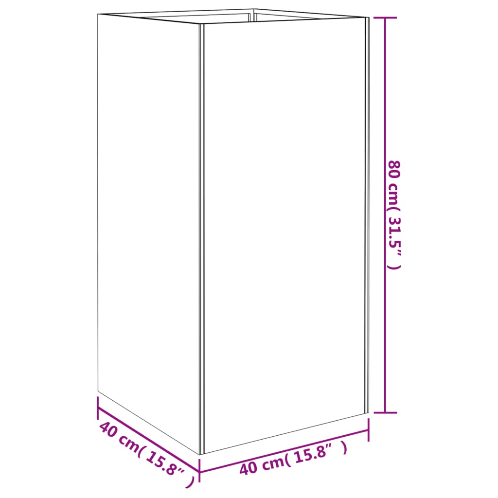 Plantenbak 40x40x80 cm cortenstaal - AllerleiShop