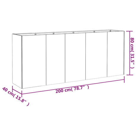 Plantenbak verhoogd 200x40x80 cm cortenstaal - AllerleiShop