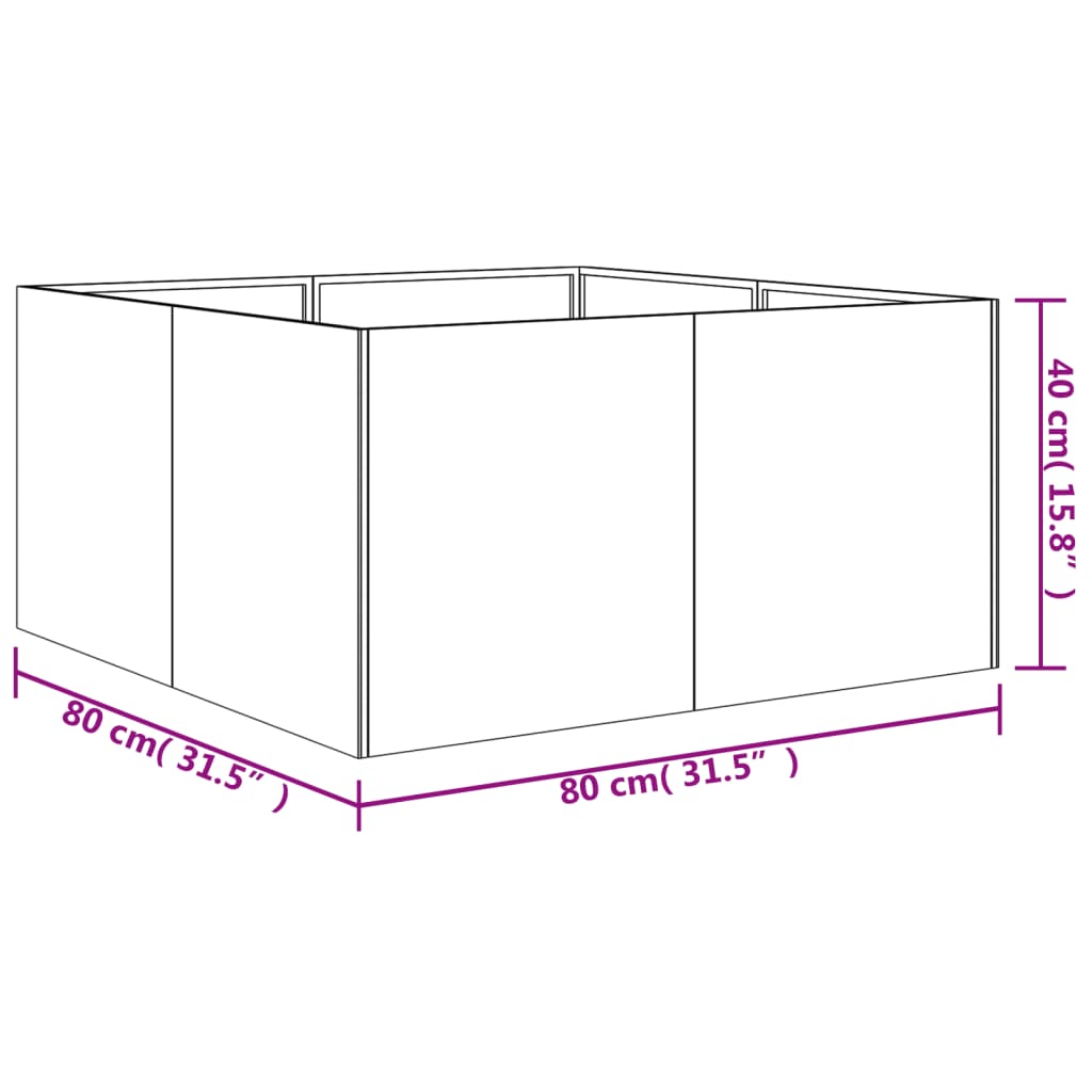 Plantenbak 80x80x40 cm cortenstaal - AllerleiShop