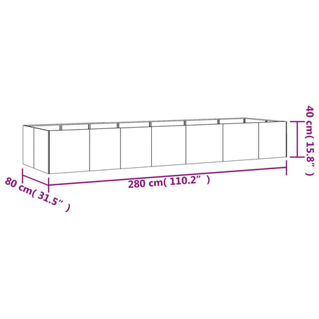 Plantenbak verhoogd 280x80x40 cm cortenstaal - AllerleiShop