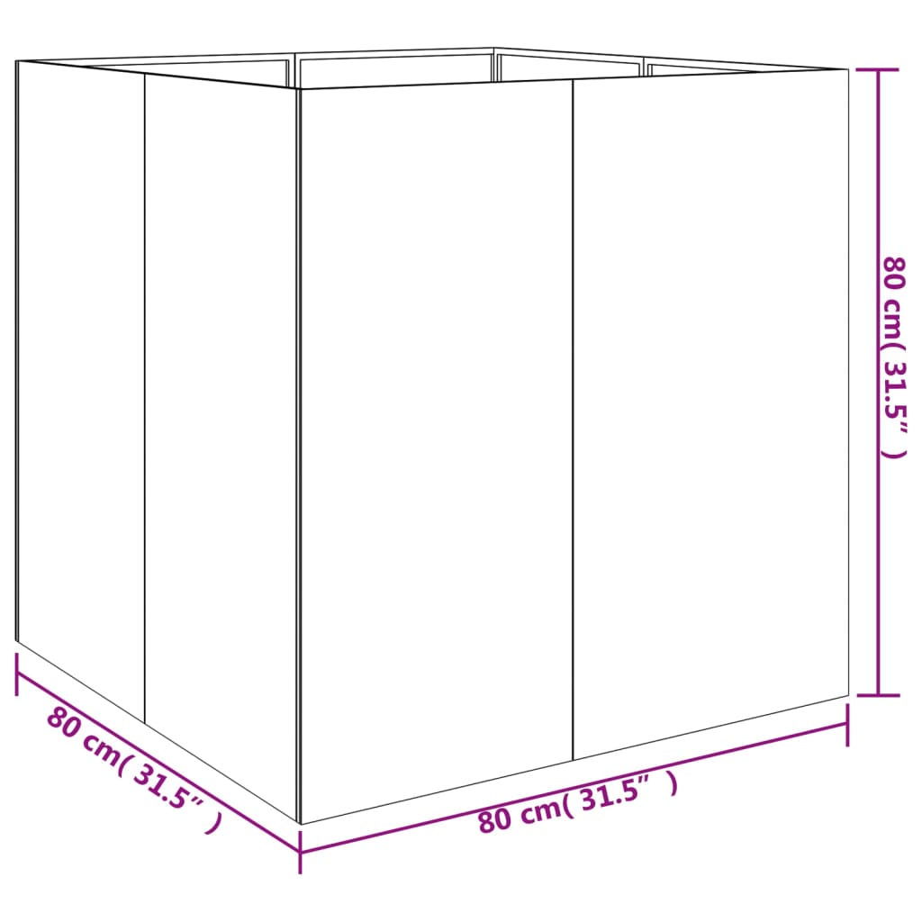 Plantenbak 80x80x80 cm cortenstaal - AllerleiShop