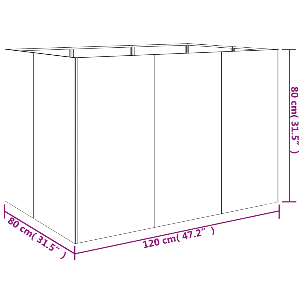 Plantenbak verhoogd 120x80x80 cm cortenstaal - AllerleiShop