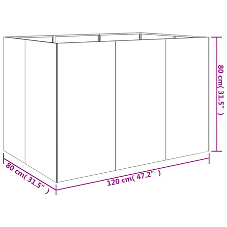 Plantenbak verhoogd 120x80x80 cm cortenstaal - AllerleiShop