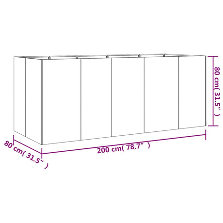 Plantenbak verhoogd 200x80x80 cm cortenstaal - AllerleiShop