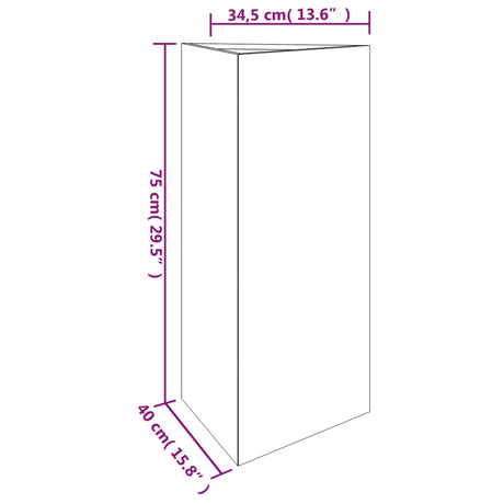 Plantenbak 40x34,5x75 cm cortenstaal - AllerleiShop