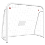 Voetbaldoel met net 125x96x60 cm staal en polyester wit - AllerleiShop