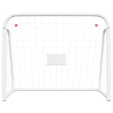 Voetbaldoel met net 125x96x60 cm staal en polyester wit - AllerleiShop